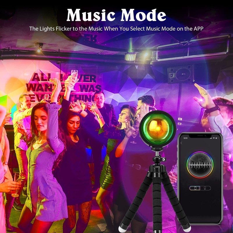 LED Sunset Lamp Projector Multiple Colors APP Remote 360 Rotation Photo Decor gallery