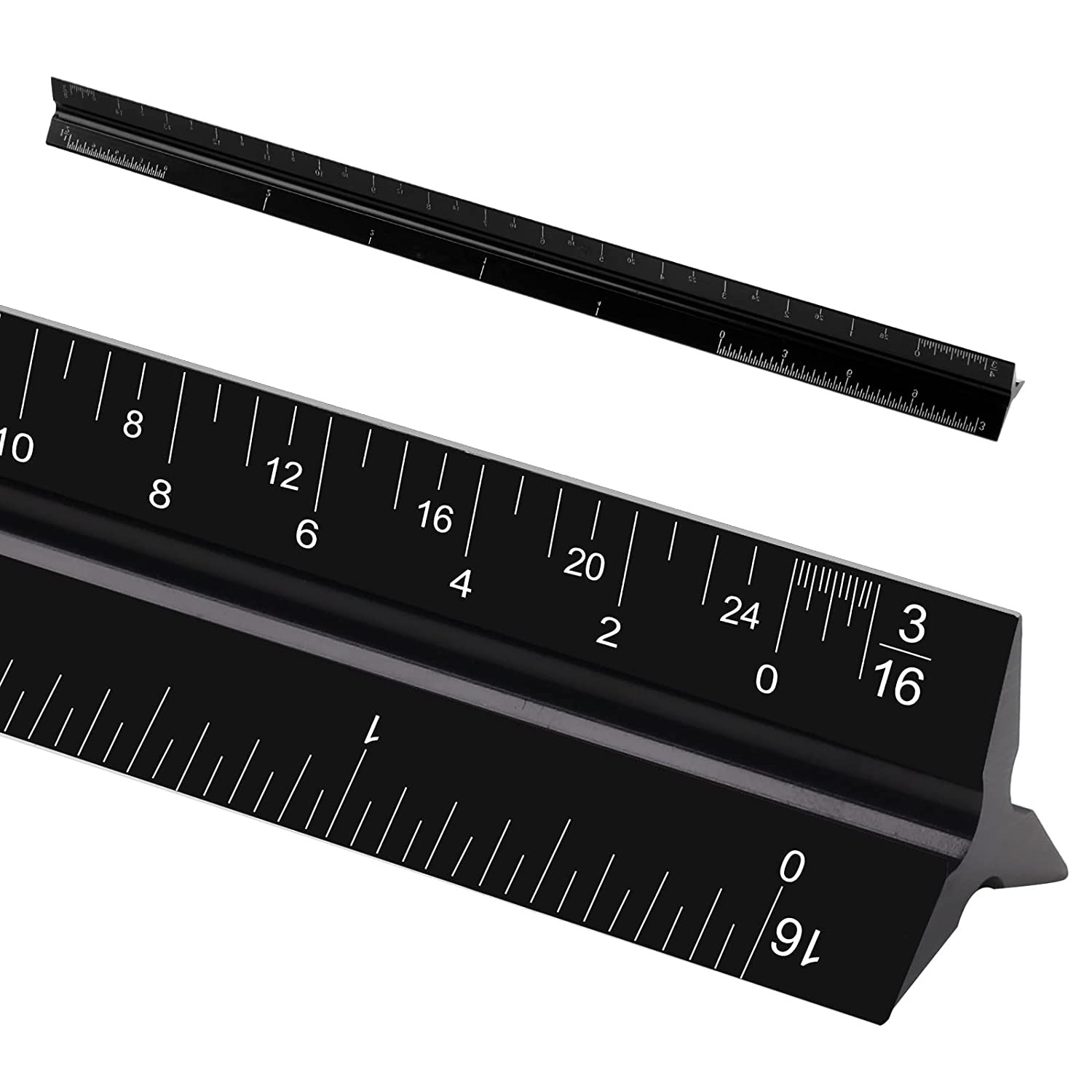 12"Architectural Scale Ruler, Aluminum Scale, Triangular Ruler,Scale Ruler Black gallery
