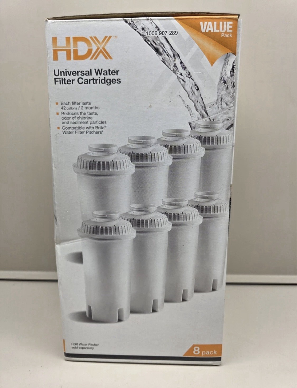 NEW HDX Water Pitcher Universal Replacment Water Filter Cartridges 8-Pack gallery