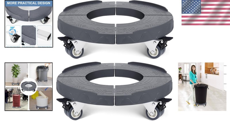 Adjustable Trash Can Roller Base - Set of 2 gallery