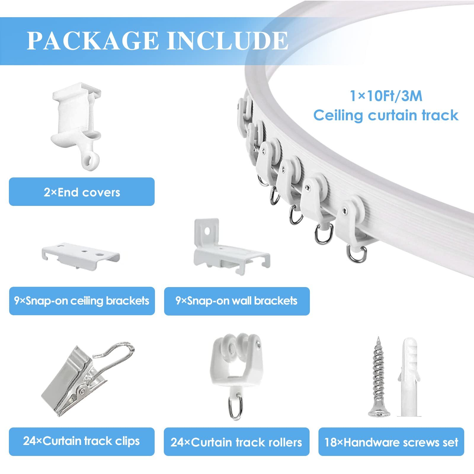 Ceiling Curtain Track Flexible Bendable Curtain Track Ceiling Wall Mount Curv... gallery