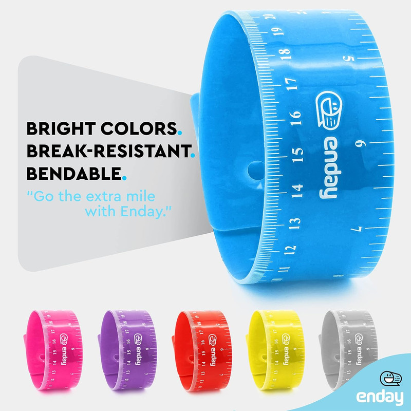 Flexible Blue 12 in (30 Cm) Soft Plastic Shatter Resistant Straight Edge Rule... gallery
