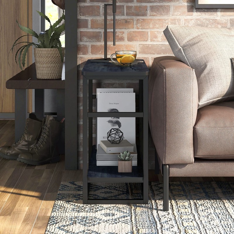 HOMES: Inside + Out Valen Transitional 1-Shelf Metal Frame 32 in. End Table f... gallery