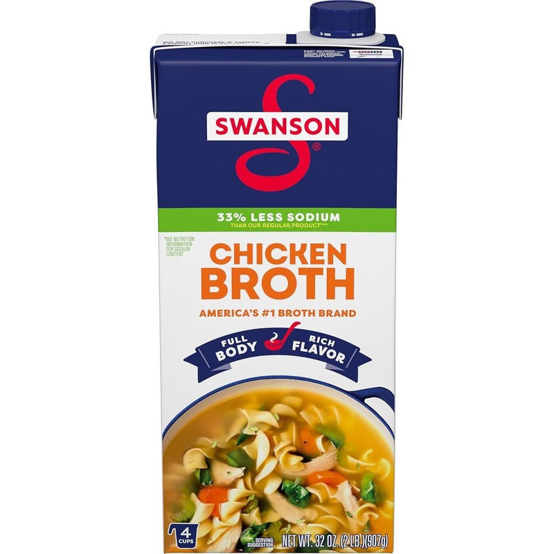 Versatile 32oz Swanson Lower Sodium Chicken Broth - Perfect for Soups & Risottos gallery