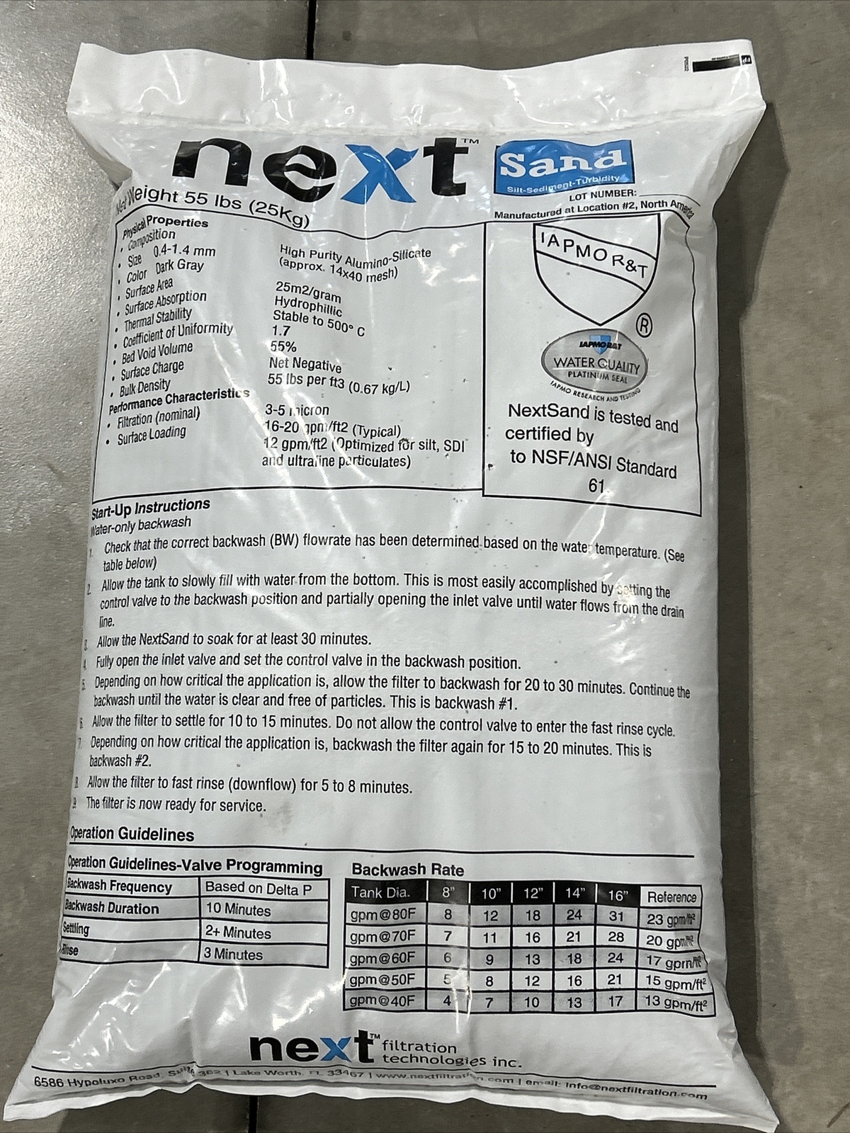 Next Sand Silt Sediment Turbidity (1 Cu. Ft. 55lbs) 3-5 Micron *PALLET OF 38 QTY gallery
