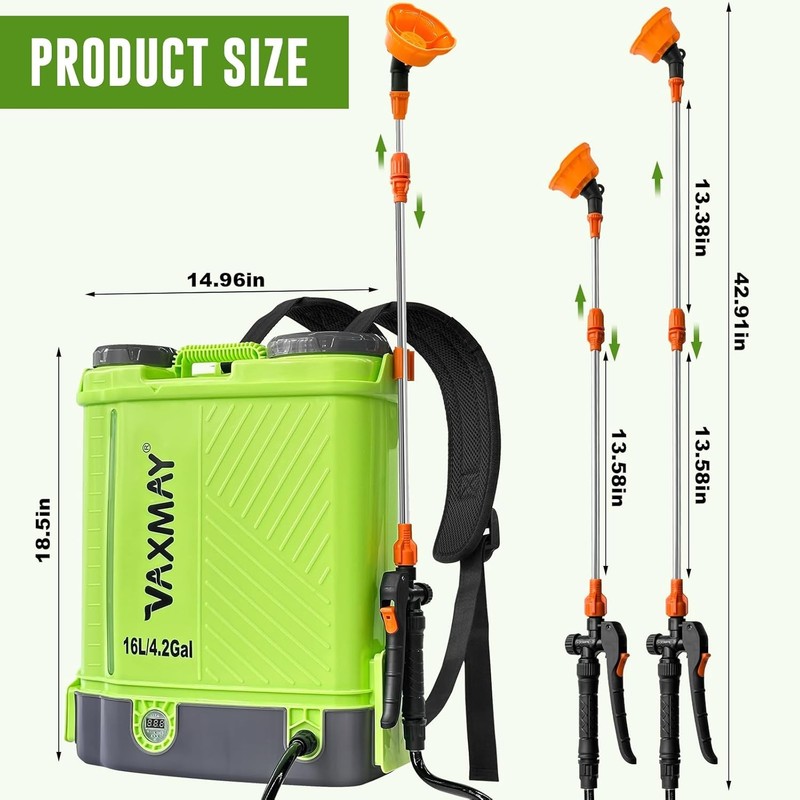 Battery Powered Backpack Sprayer 4 Gallon 100 PSI Electric Graden Sprayer Works gallery