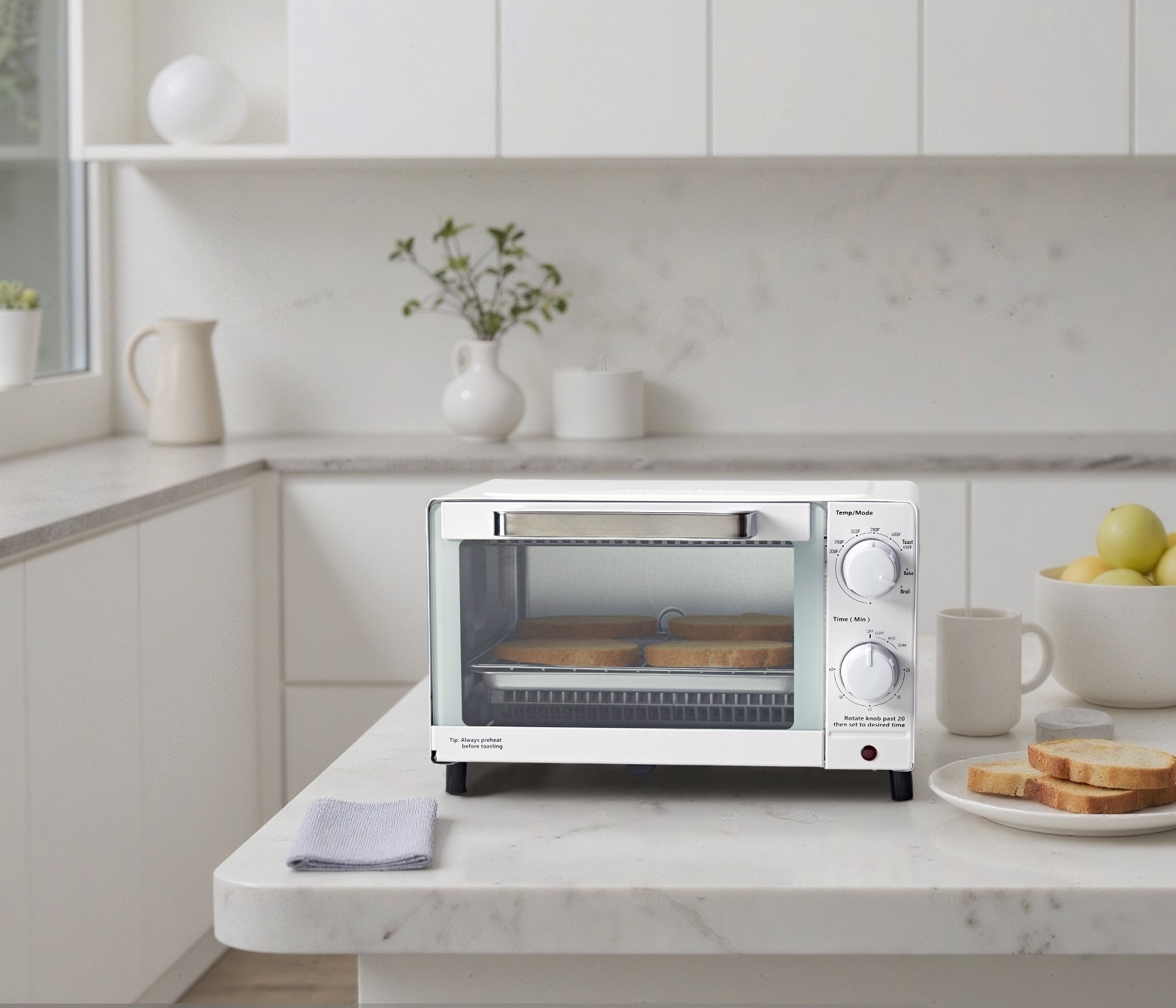 Mainstays 4 Slice Countertop Toaster Oven with 3 Settings Arctic White New gallery