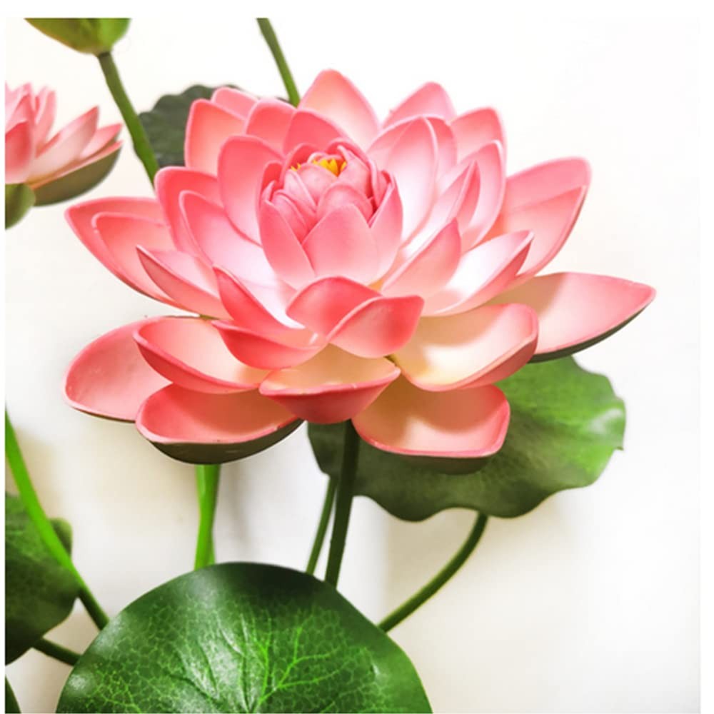 24 Inch Artificial Flower Household Decor Silk Pink Lotus Realistic Faux Pick gallery