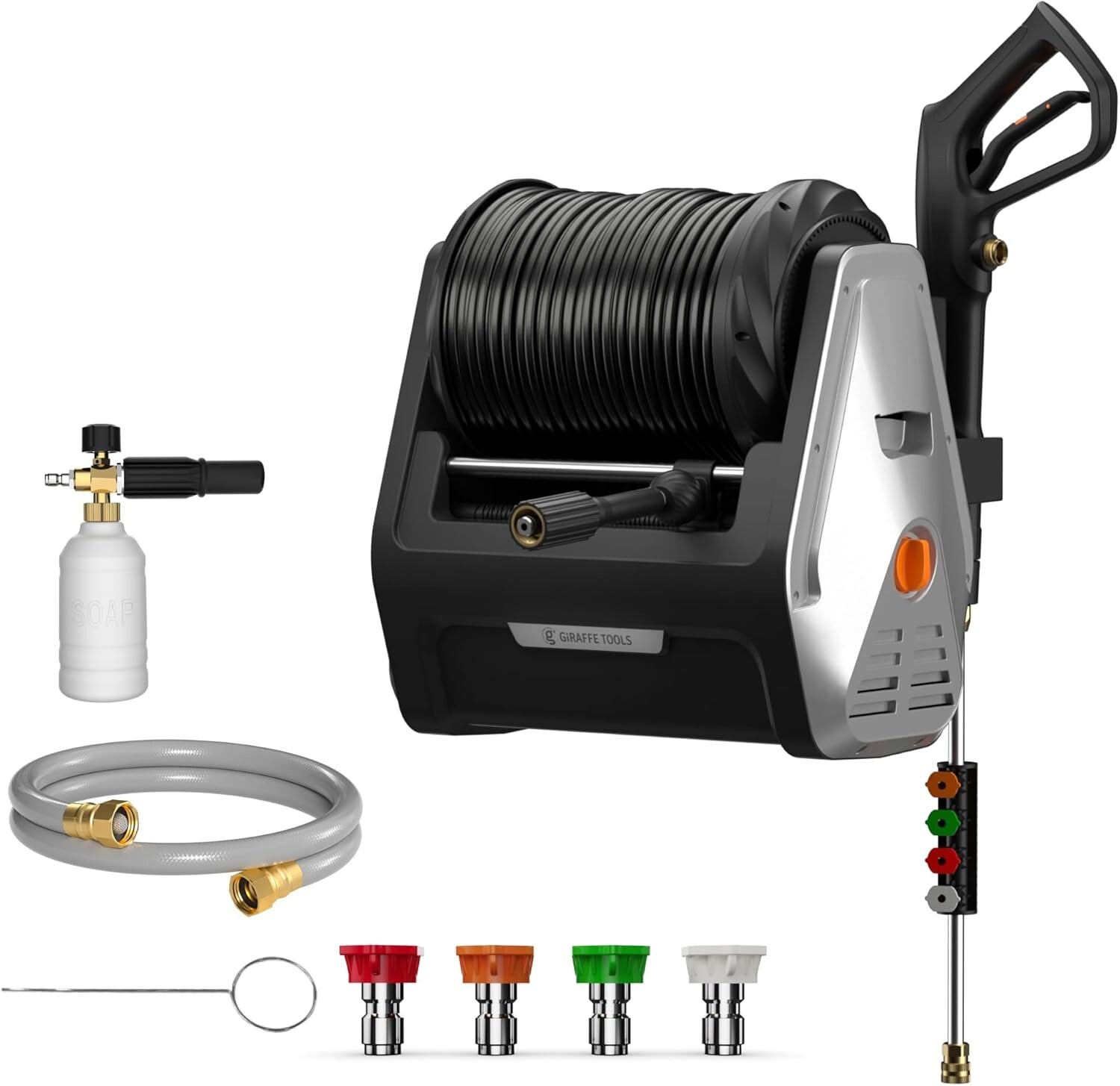 Giraffe Tools Max 2900 PSI Electric Pressure Washer Wall Mounted with 100FT Hose gallery