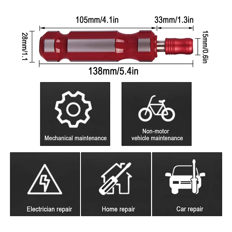BROPPE 1/4" Hex Quick Change Screwdriver Handle Heavy Duty Bits Holder Magnetic gallery