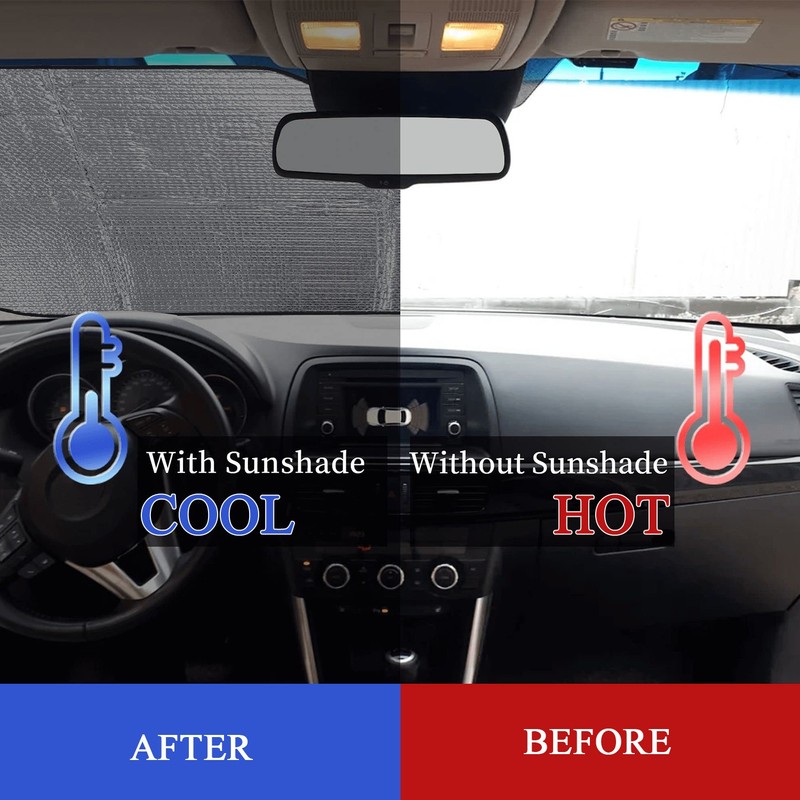 Car Front Windshield Sunshade Eyes Decor - UV Ray Sun Protector Visor Cover | US gallery