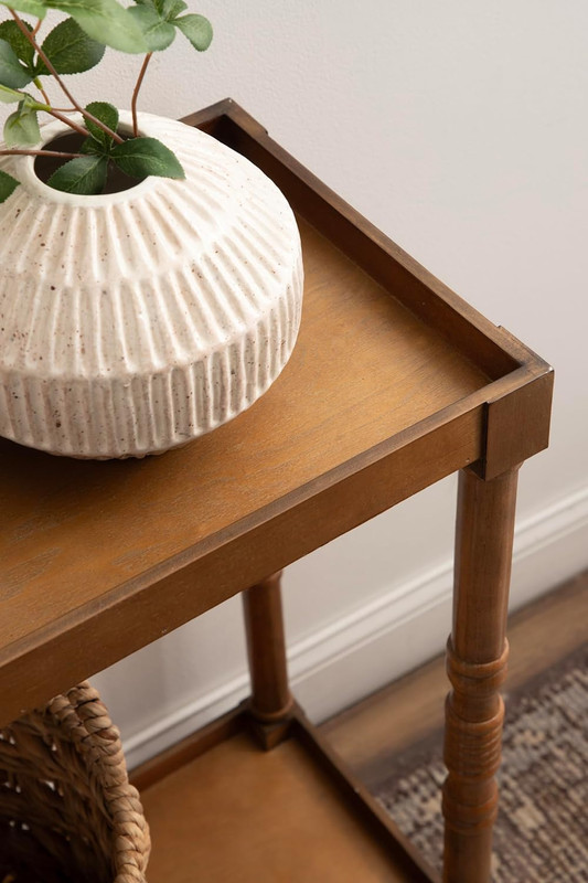 Rustic Brown Bellport Farmhouse Console Table for Entryway Storage & Display gallery