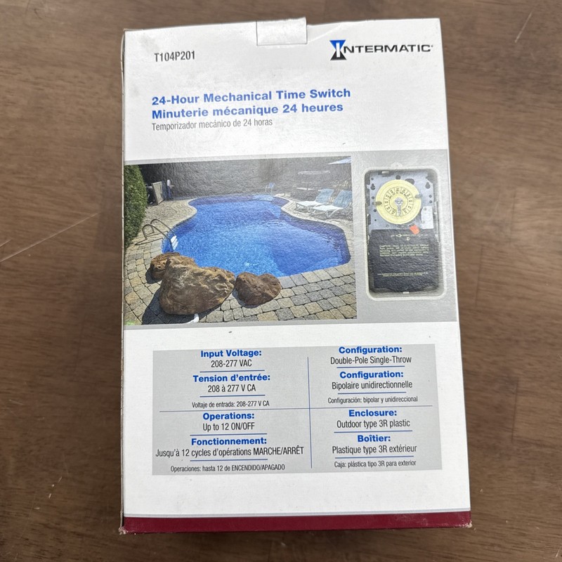 Swimming pool Intermatic T104P201 Timer pump Switch on off tabs 240 volts NEMA3R gallery