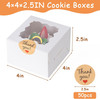 50Pcs Cookie Boxes with Window, 4X4X2.5 Inches Bakery Boxes with 50Pcs Stickers gallery