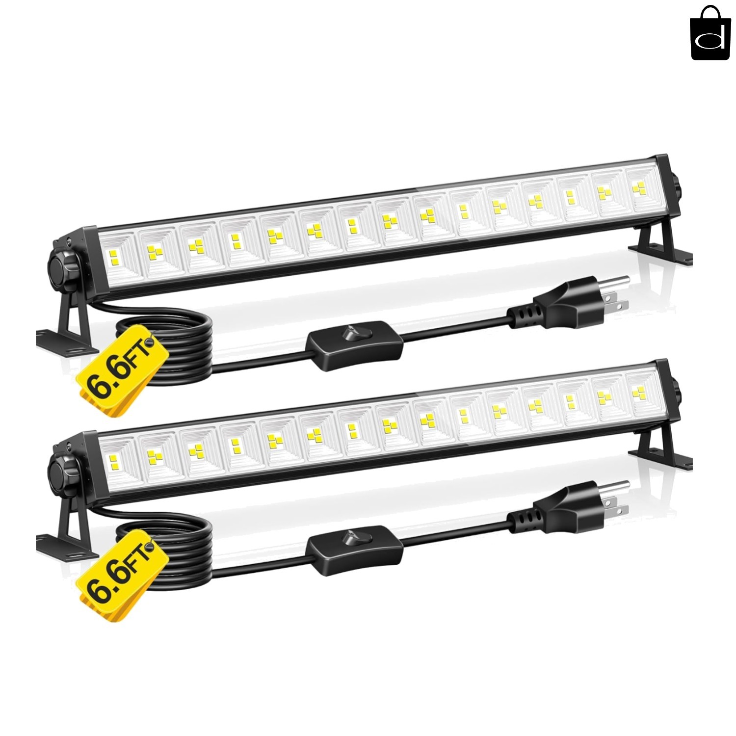 2 Pack 100W LED Shop Lights, 6000K 11000LM Work Light for Garage, Plug in Garage gallery