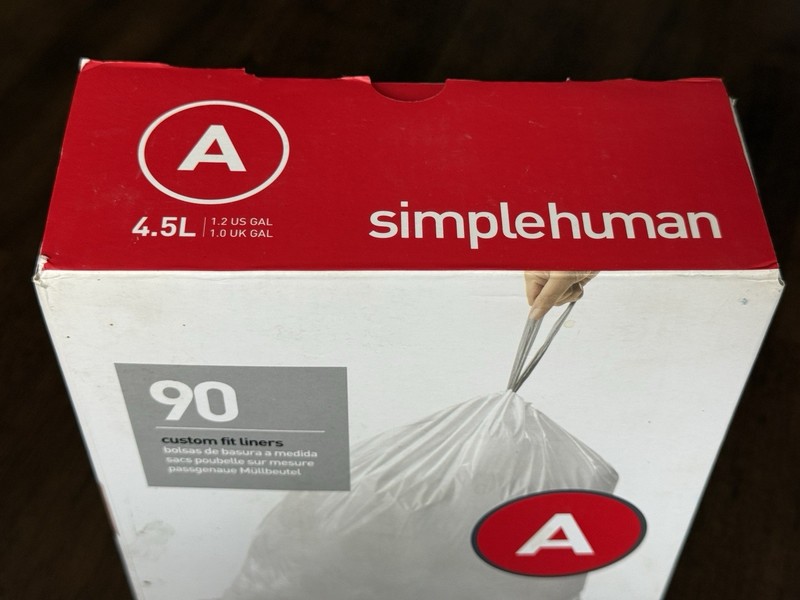 Simplehuman Code A Custom Fit Liners Trash Bags - 90 Count - 4.5 Liter / 1.2 Gal gallery