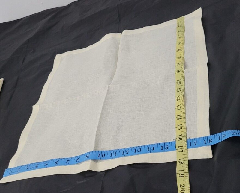 PITH Belgian Linen Napkin Stonewashed Handmade Cream Ltd Edition 18x18" Set of 7 gallery