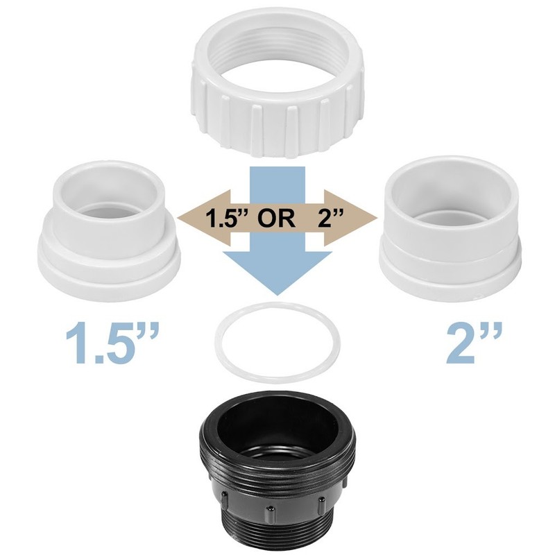 XtremepowerUS 2pcs Universal Union Replacement Socket 2" NPT x 1.5" / 2" Slip On gallery