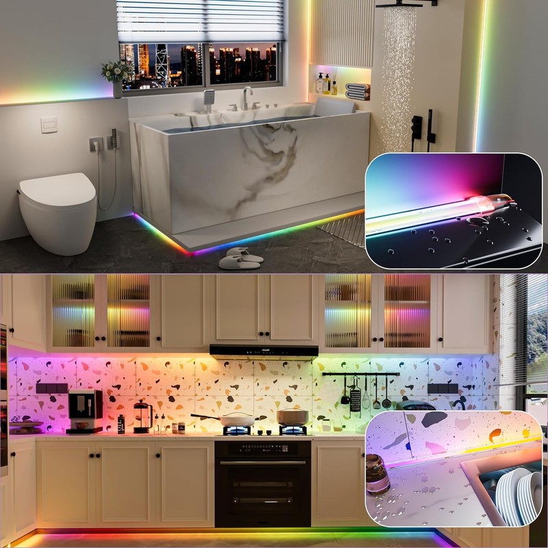 IP65 Waterproof Addressable RGB LED Strip Light 24ft/7.5m Smart IC COB LED Strip gallery