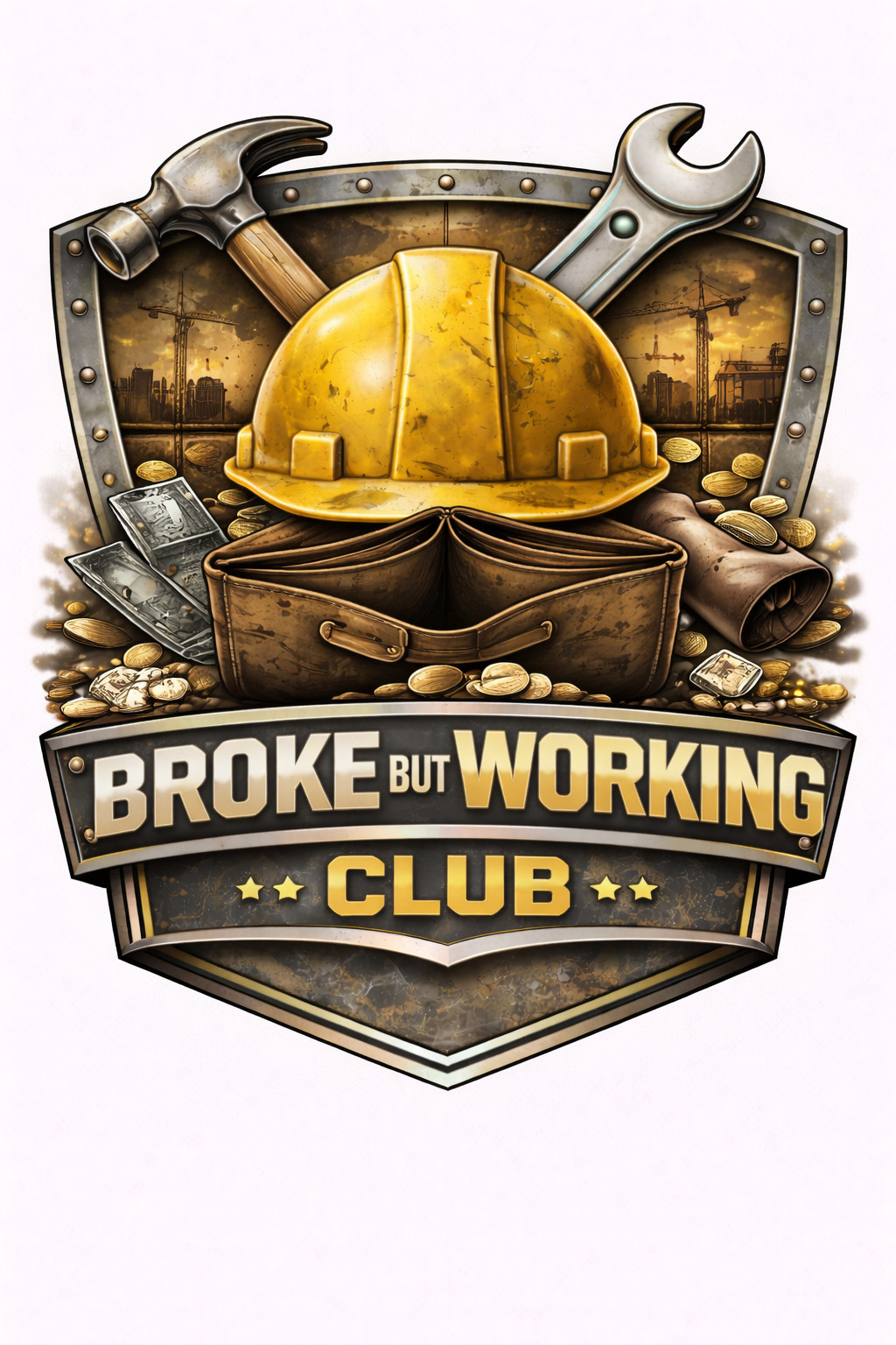 Broke While Working Club 3” UV DTF Decal Mechanic Blue Collar Sticker gallery