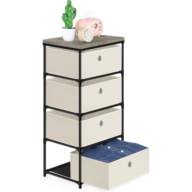 Fabric Storage Chest, Drawer Clothes Organizer with 4 Drawers for Dorm, Bedroom gallery