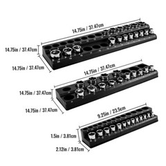 6-PACK Set Magnetic Socket Organizer Holder 1/4” 3/8” 1/2” Drive SAE Metric