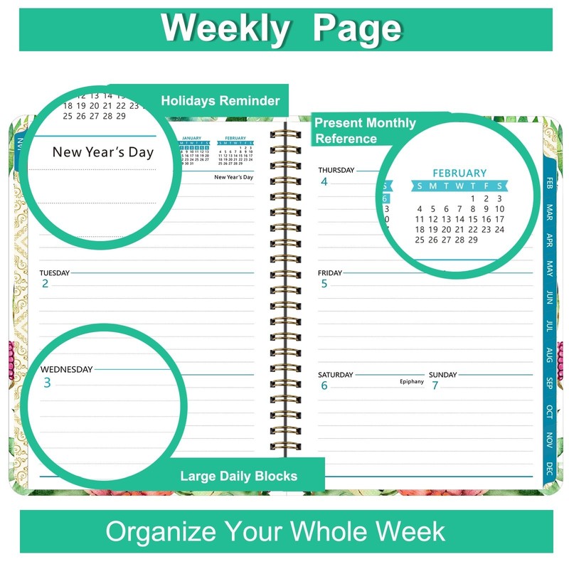 2024 Planner, Weekly and Monthly Planner from Jan 2024 - Dec 2024, 6.25" x 8.... gallery