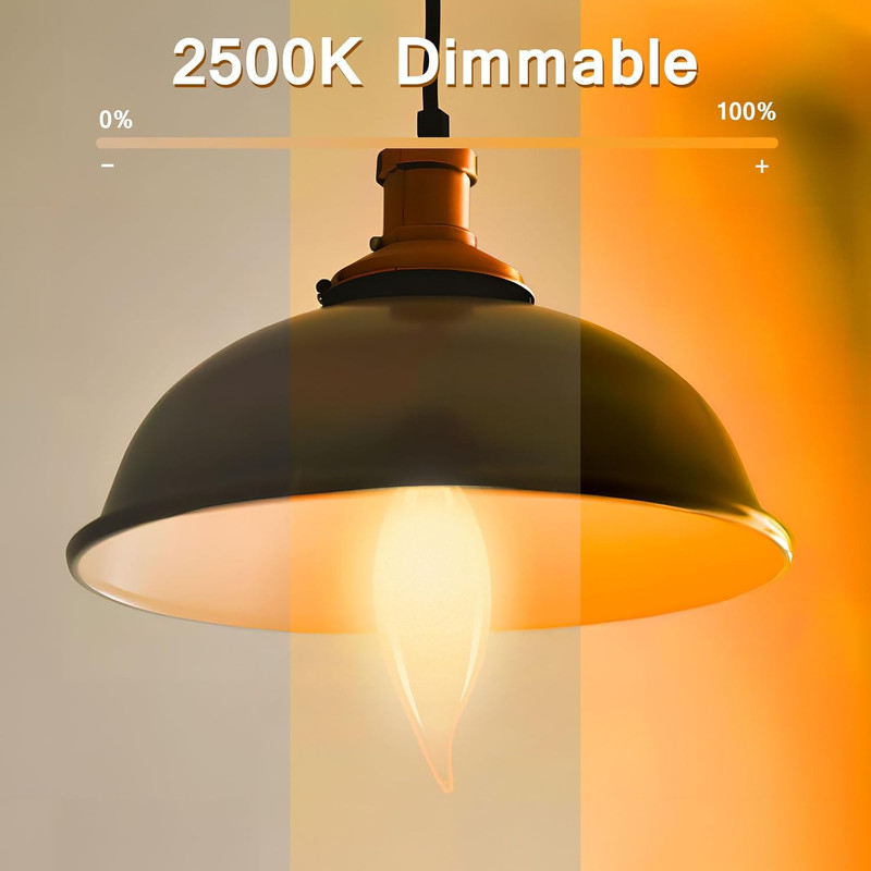 12-Pack E12 Candle Light Bulbs 40W Warm White, CA10 Dimmable Chandelier Light Bu gallery