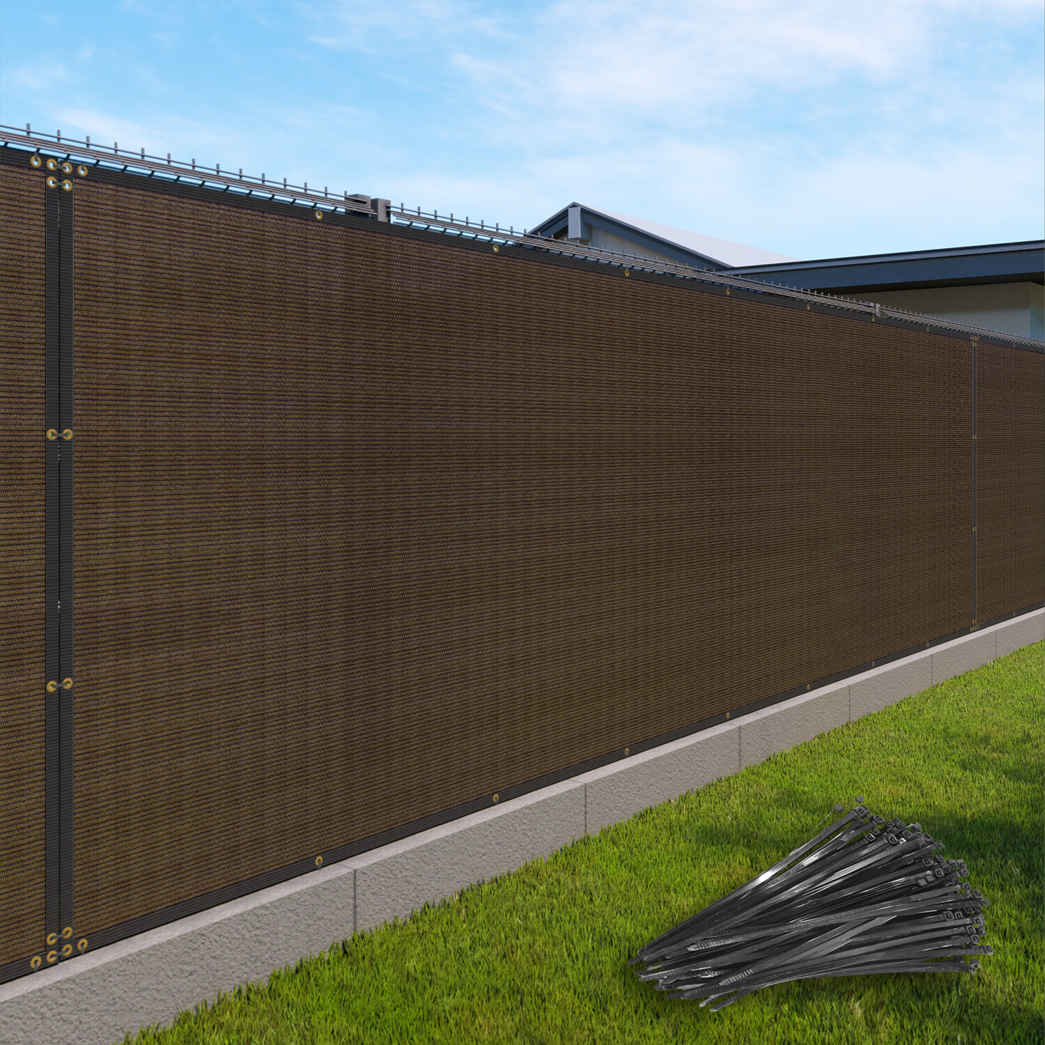 Customize 8' FT Privacy Screen Fence Brown Commercial Windscreen Shade 1'-250' gallery