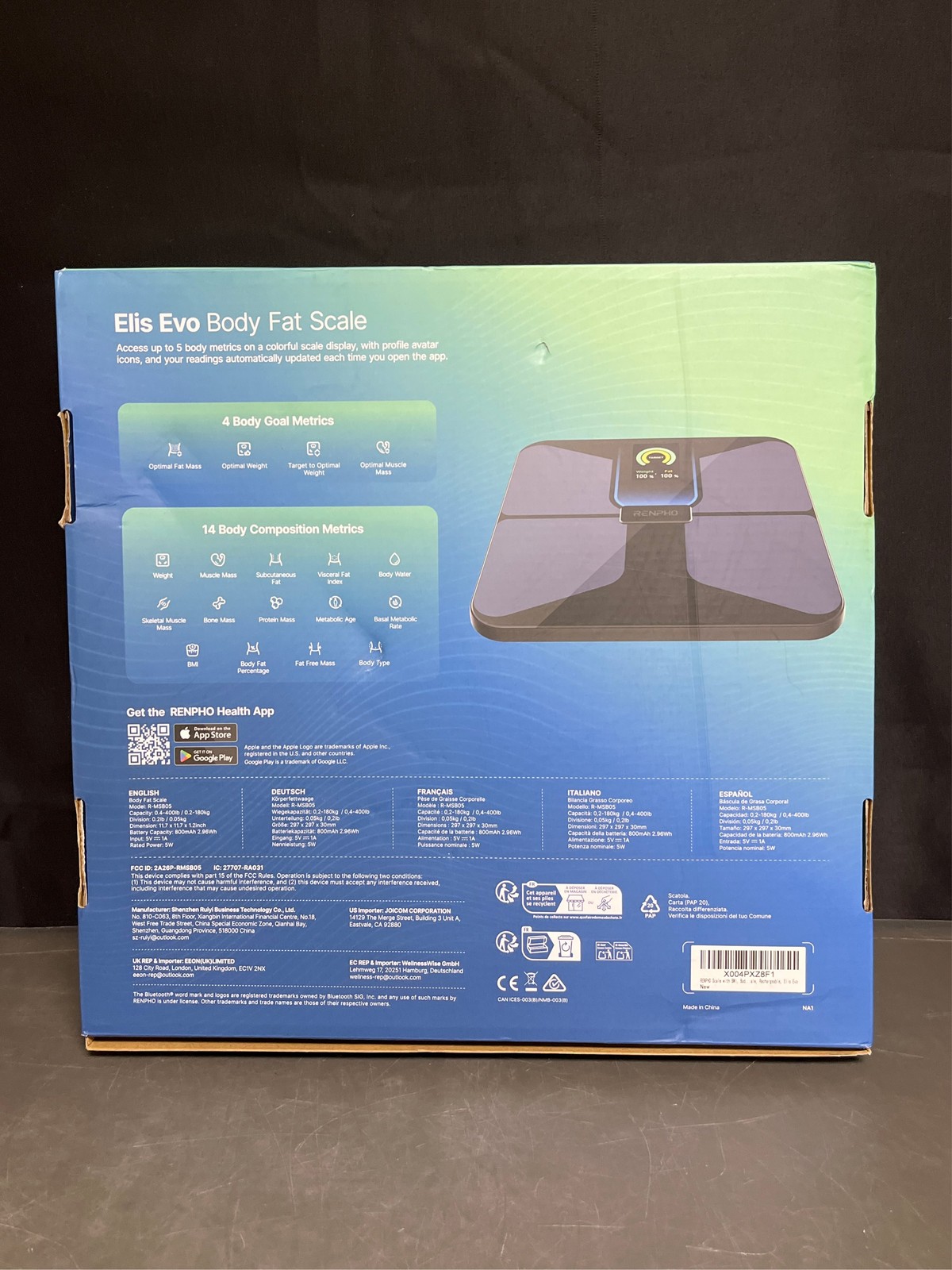 RENPHO Scale with BMI, Body Fat, Muscle Mass, Smart Scale for Body Weight, Wi-Fi gallery