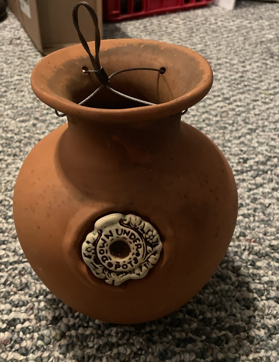 "Down Under Pots" Unpainted Terracotta Clay Upside Down Hanging Planter gallery