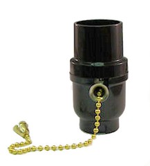 PHENOLIC OFF/ON BRASS PULL-CHAIN SOCKET TR-34