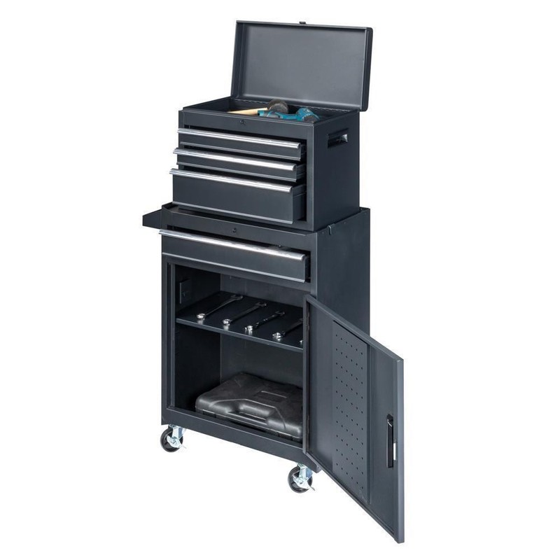 Tool Chest Tool Box Rolling Tool Storage Cabinet with 4 Drawers / Wheels Black gallery