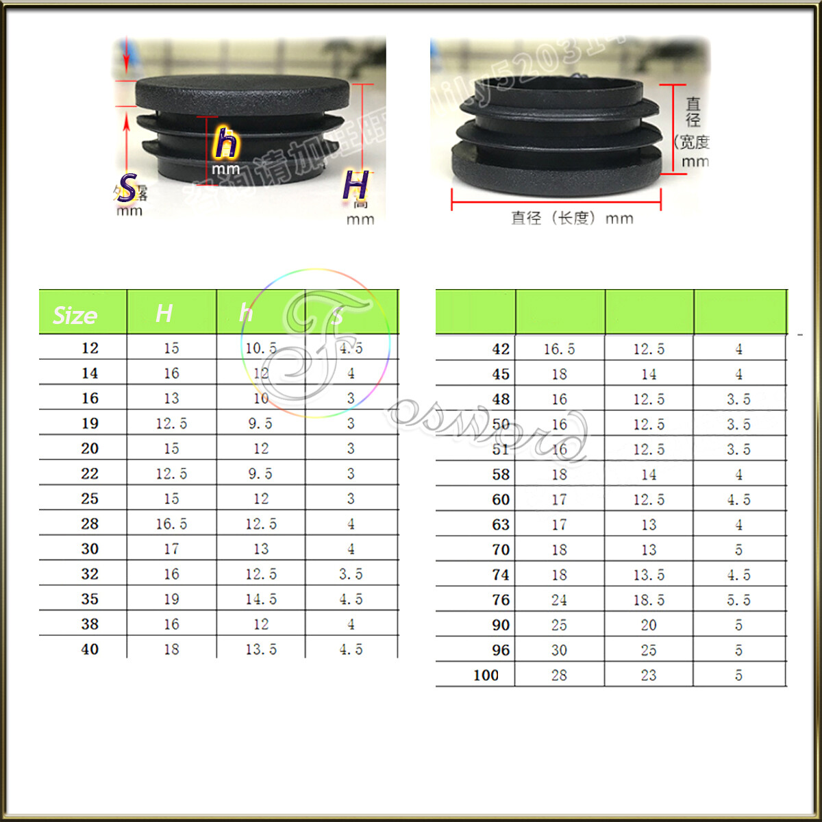 Inserts Bungs Blanking Plastic End Caps Round Tube Furniture Table & Chair Feet gallery