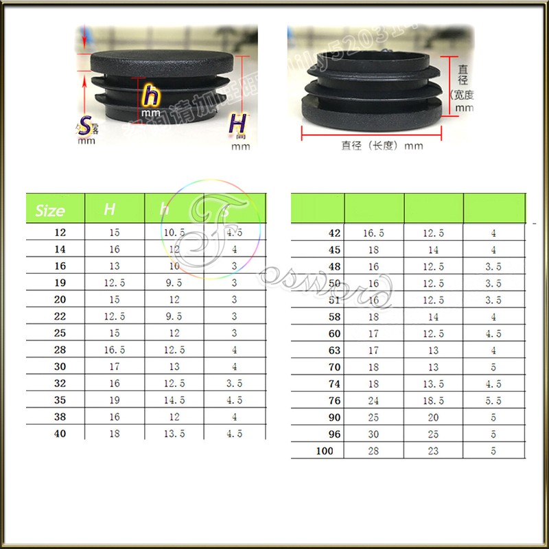 Inserts Bungs Blanking Plastic End Caps Round Tube Furniture Table & Chair Feet gallery