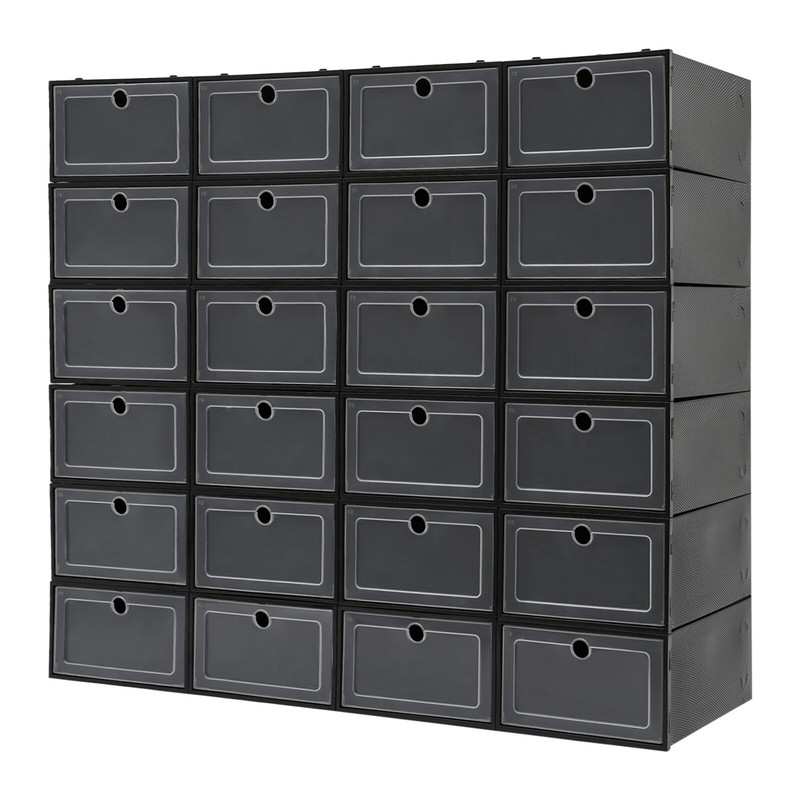 24 Pack Shoe Storage Boxes, Stackable Shoe Boxes, Shoe Storage Organizer NEW gallery