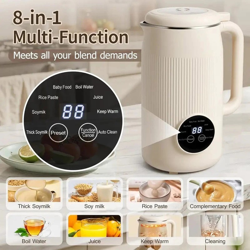 8 In 1 Automatic Nut Milk Maker With 12 Blades 50oz Almond Soy Milk Machine US gallery