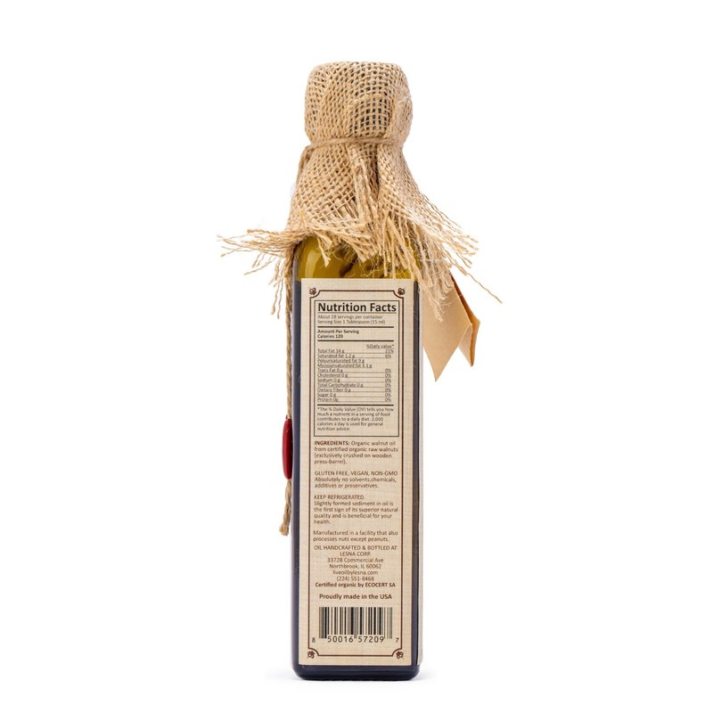USDA Certified Organic Raw Cold Pressed Walnut Oil -Freshly Pressed gallery