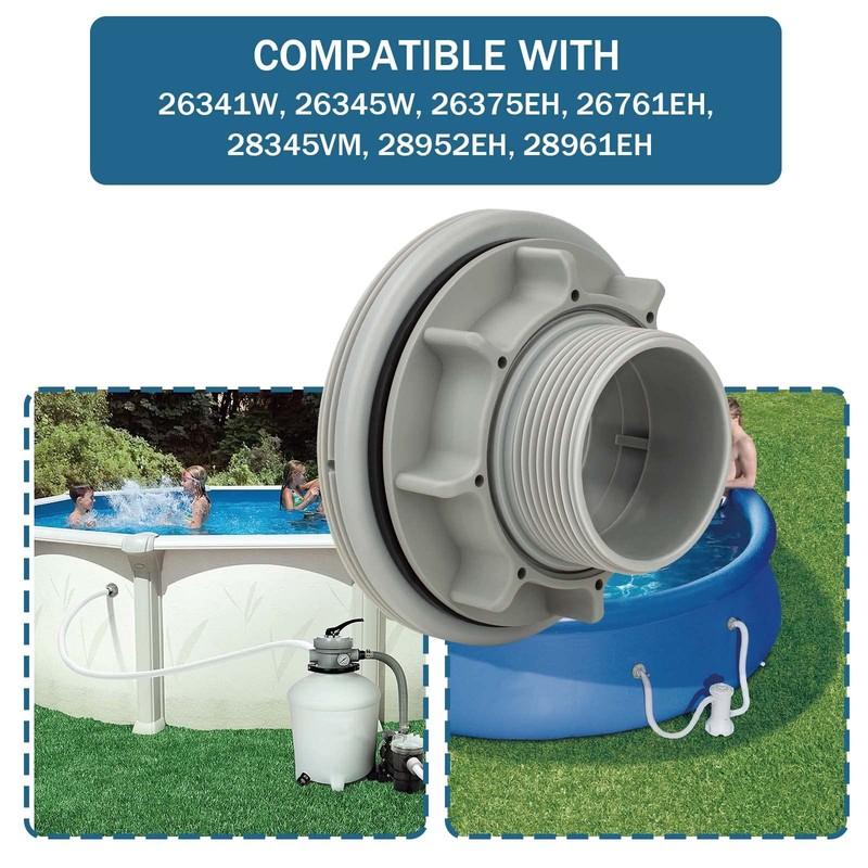 Pool Threaded Strainer Connector Kit, for Intex Above Ground Swimming Pool Hose gallery