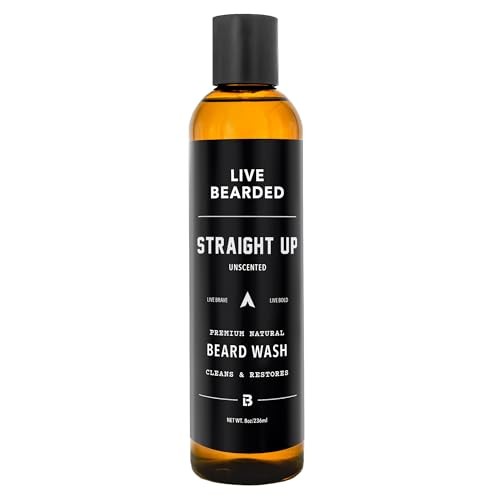 Beard Wash, 8 fl oz - Water-Based Face Cleanser Straight Up - Fragrance-Free gallery