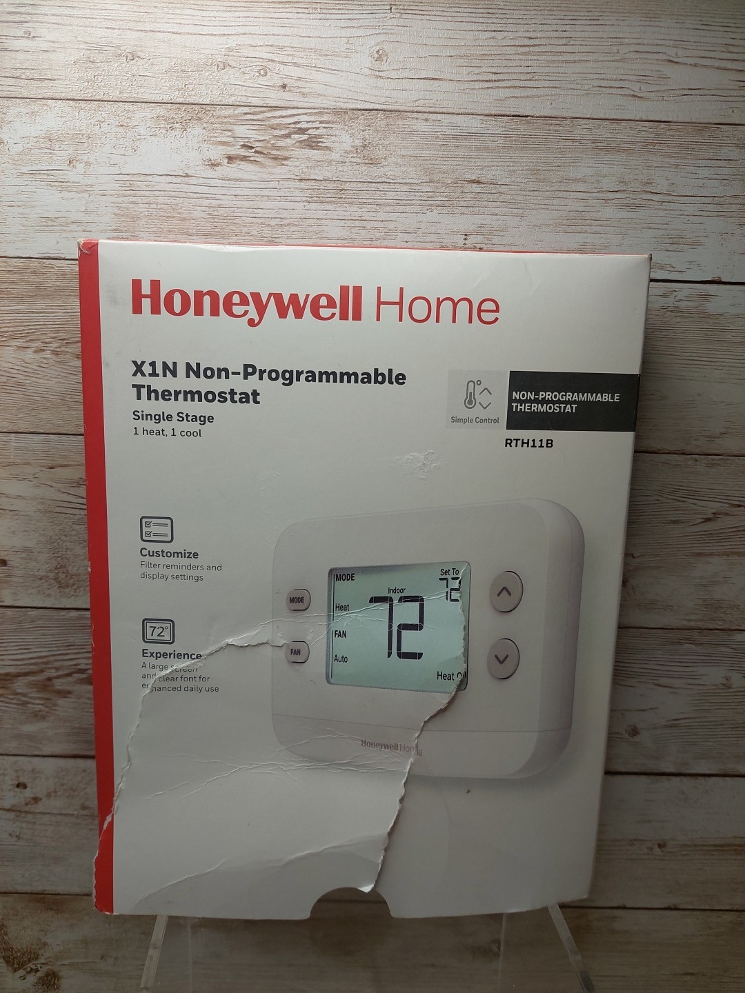 HONEYWELL X1N NON-PROGRAMMABLE THERMOSTAT SINGLE STAGE RTH11B ⚠️damaged Box ⚠️ gallery
