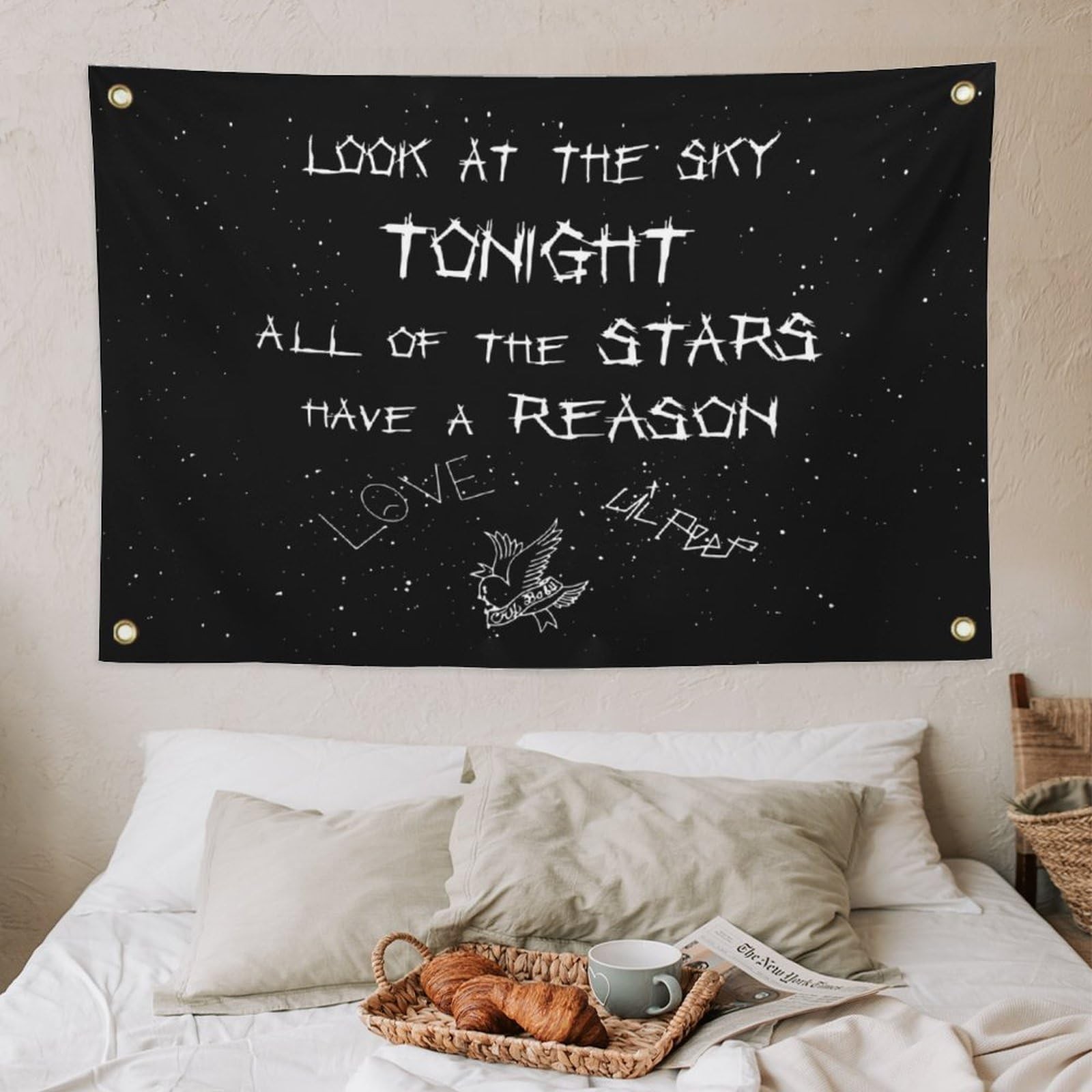 Lil Peep Tapestries Love Rapper Tapestry 3x5 ft Wall 60"L x 36"W, Black gallery