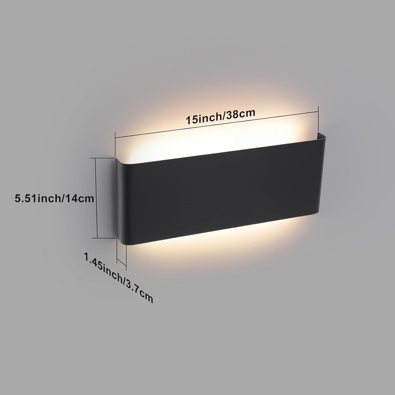 5 CCT (3000K-6500K) Adjustable Dimmable Wall Lamp 20W Modern Black LED vanity li gallery