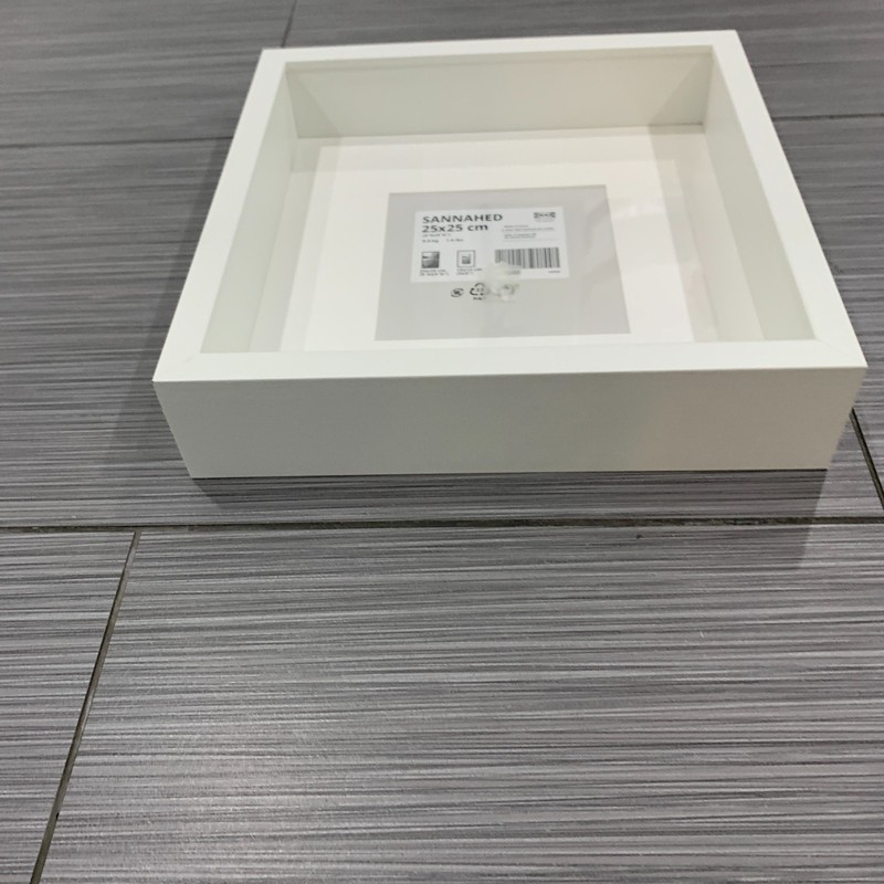 IKEA Sannahed Shadow Box Frame White 9.75x9.75 Square 3D Picture Display gallery