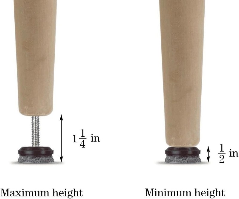 Durable Adjustable Levelers for Tables & Chairs - Protect Your Floors, 12 Pack gallery