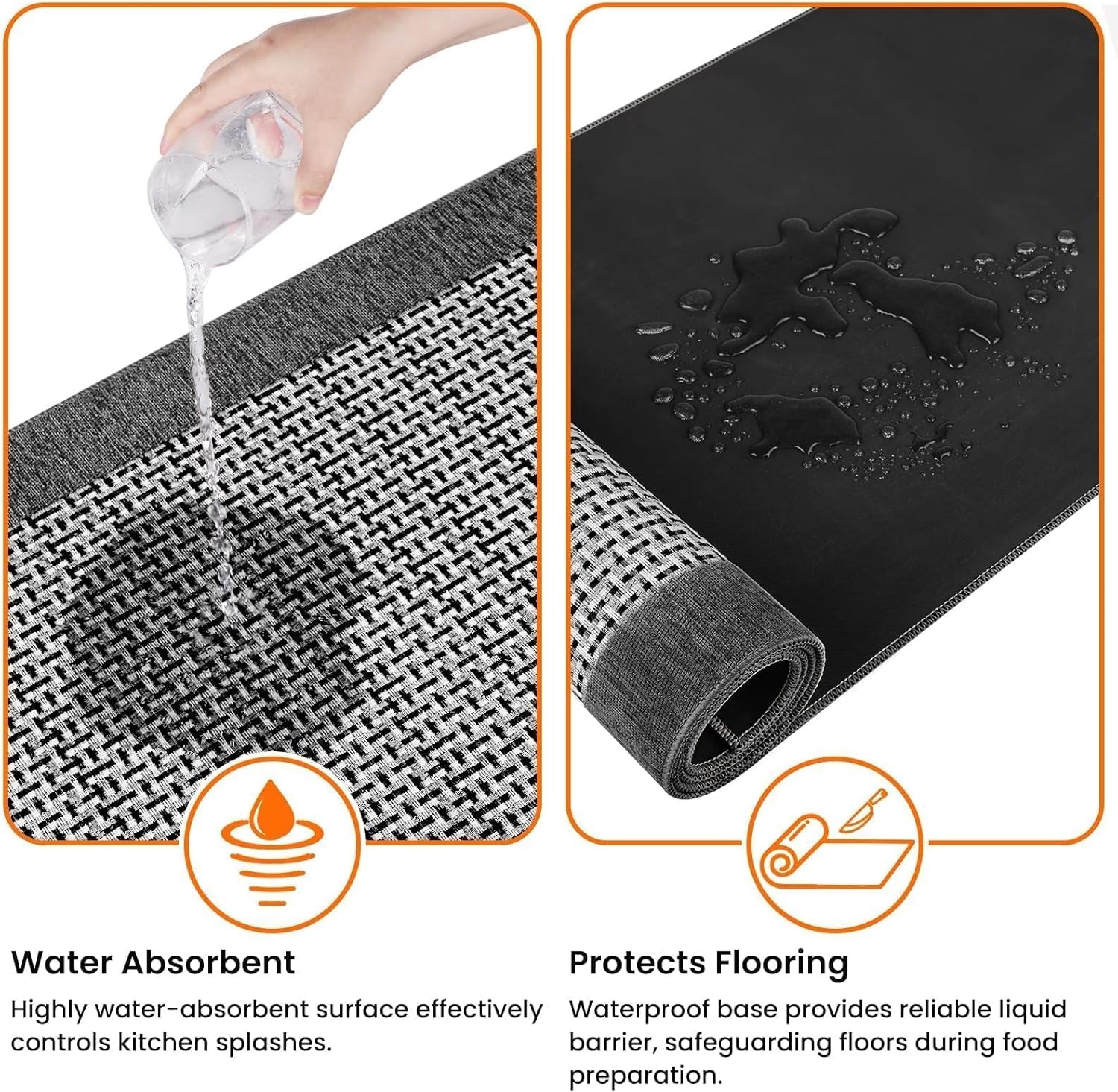 Machine Washable Kitchen Rug Non Slip Absorbent Floor Mat Chenille Carpet gallery