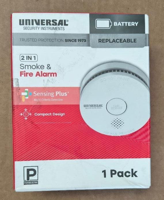 NEW USI 9-Volt Battery Operated Smoke & Fire Alarm USI/SM/REP Free US Shipping gallery