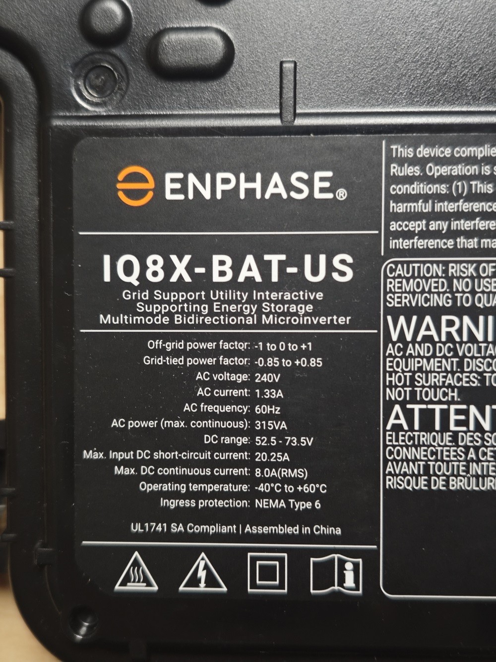 Enphase IQ8X-BAT Microinverter 320VA | IQ Battery Compatible | UL Certified gallery