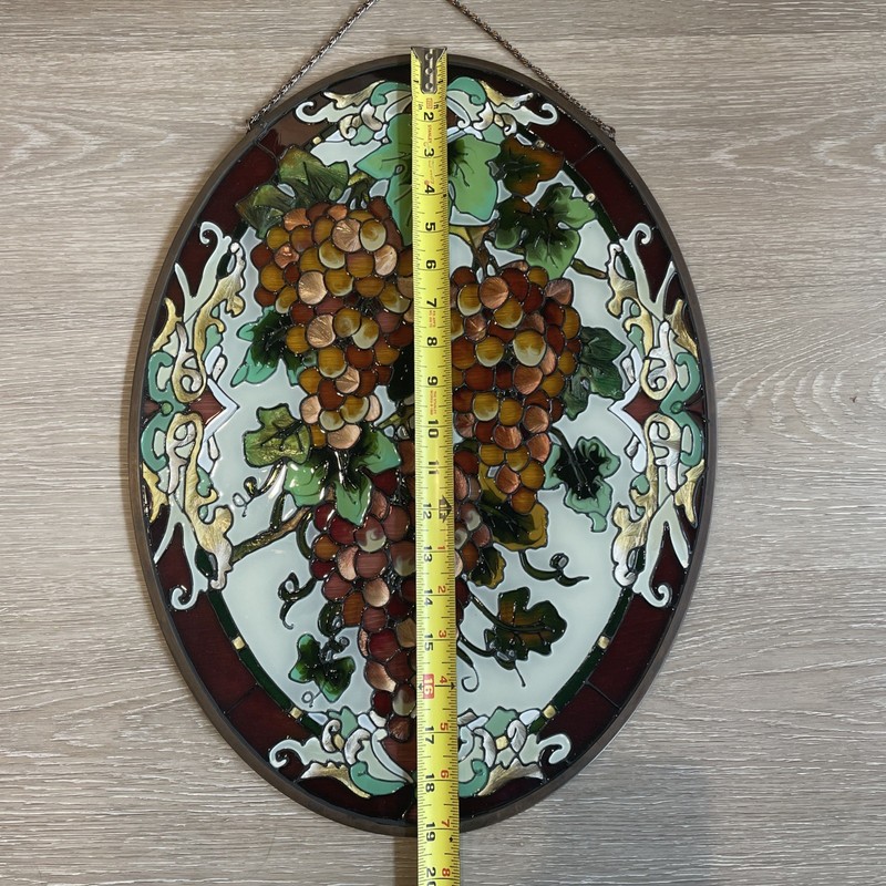 Large Grape Vines Sun Catcher Oval 19” x 14” ~ Beautiful! gallery
