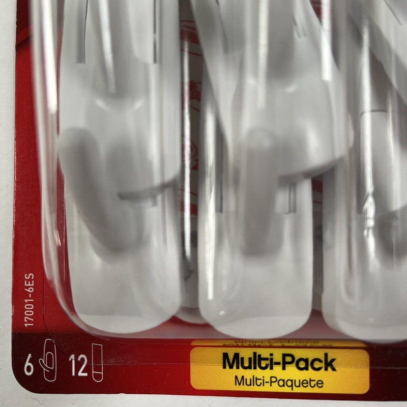 Command Wall Hooks Damage Free 6 Hooks Holds 3 Lbs Medium White 17001-6ES gallery